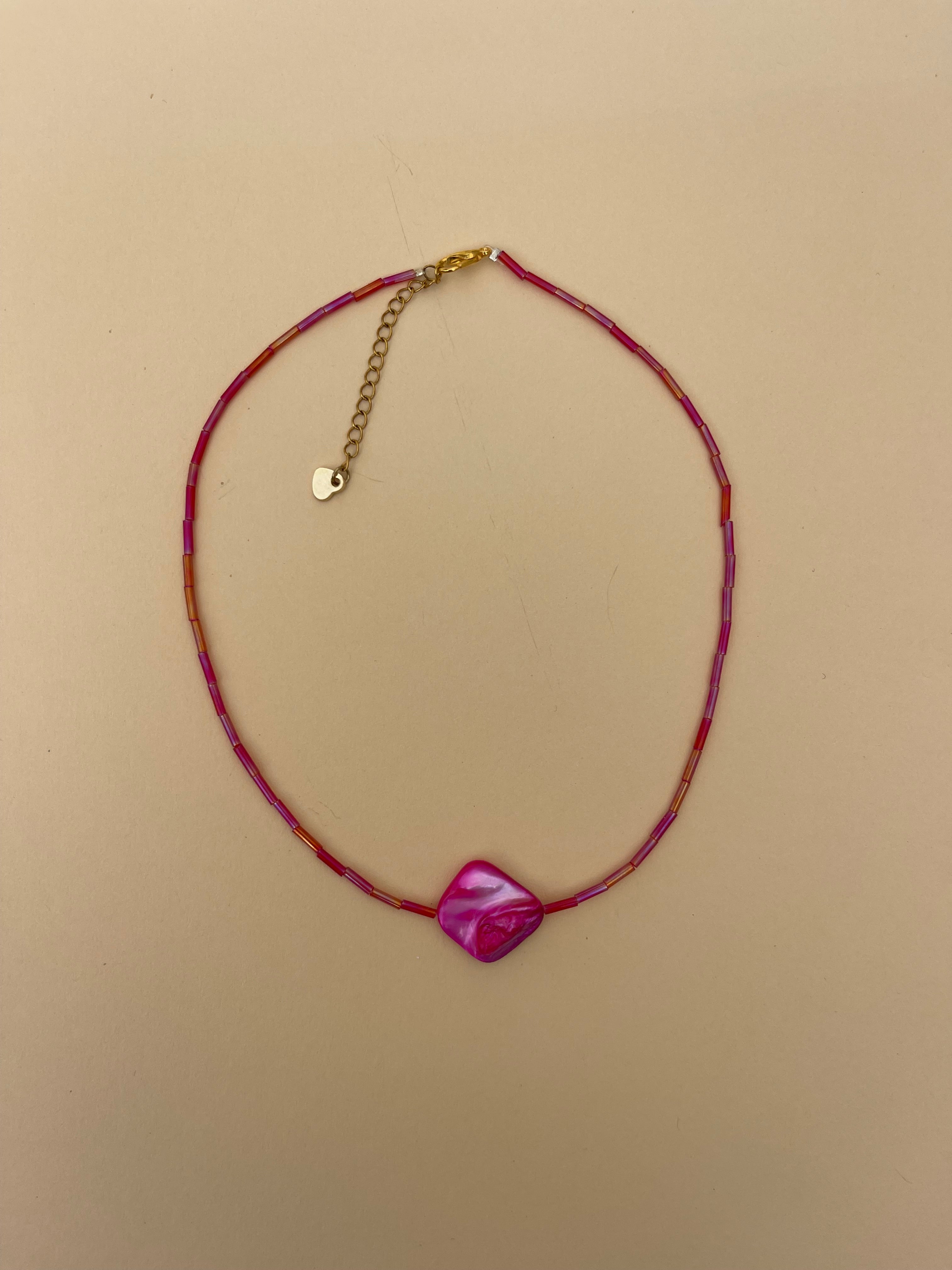 Pink shell choker