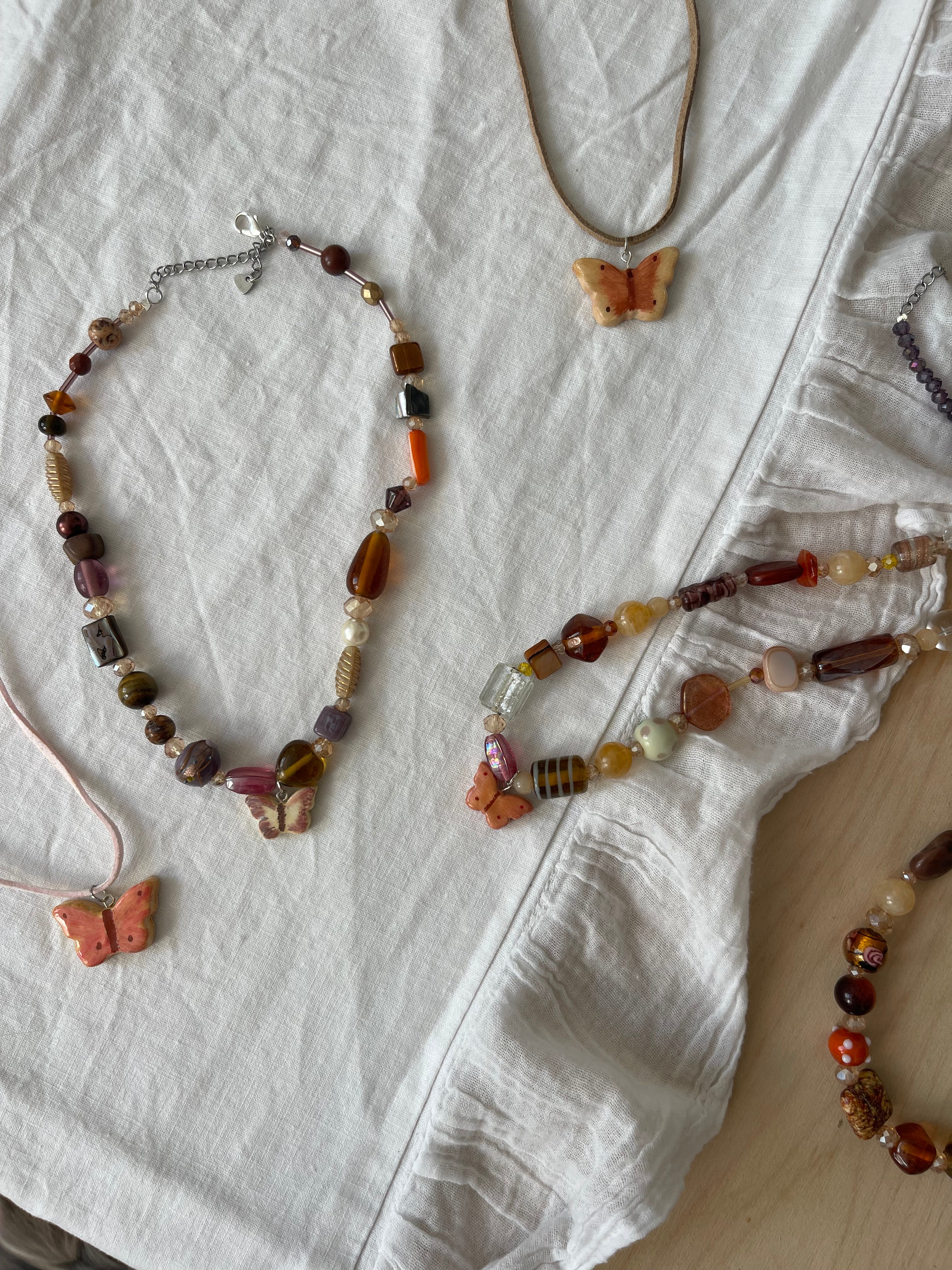 Light brown butterfly on leather