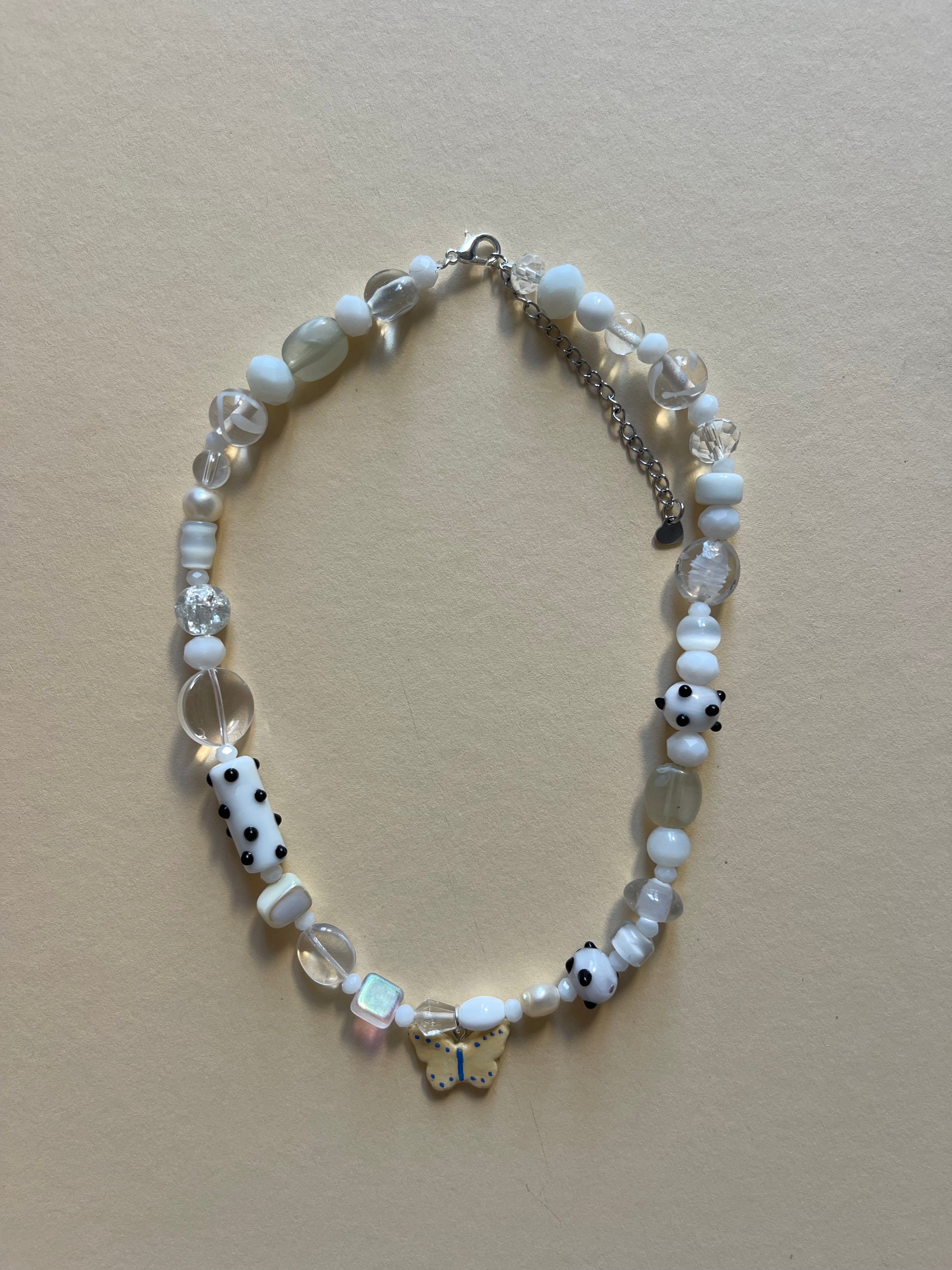 White butterfly necklace