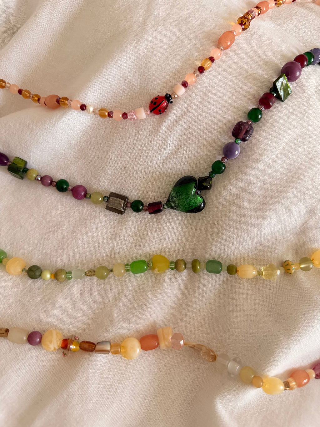 Sage and purple heart necklace