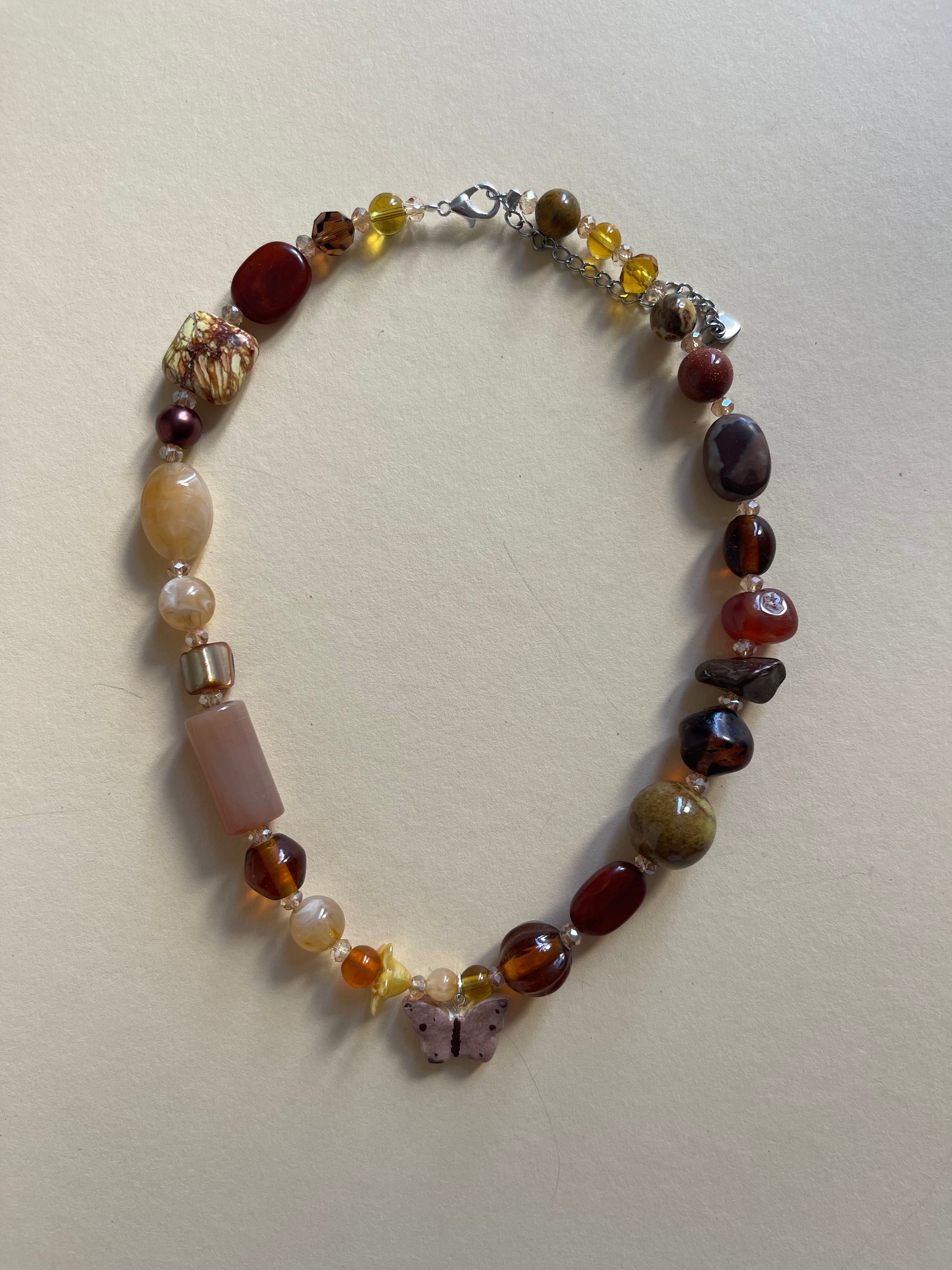 Autumn butterfly necklace