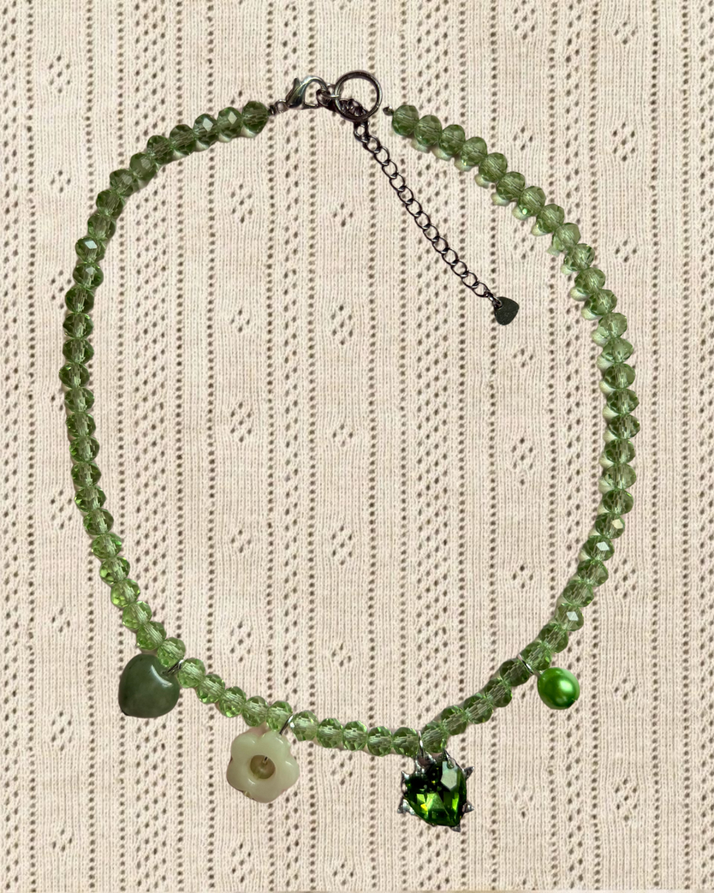 Green charm necklace