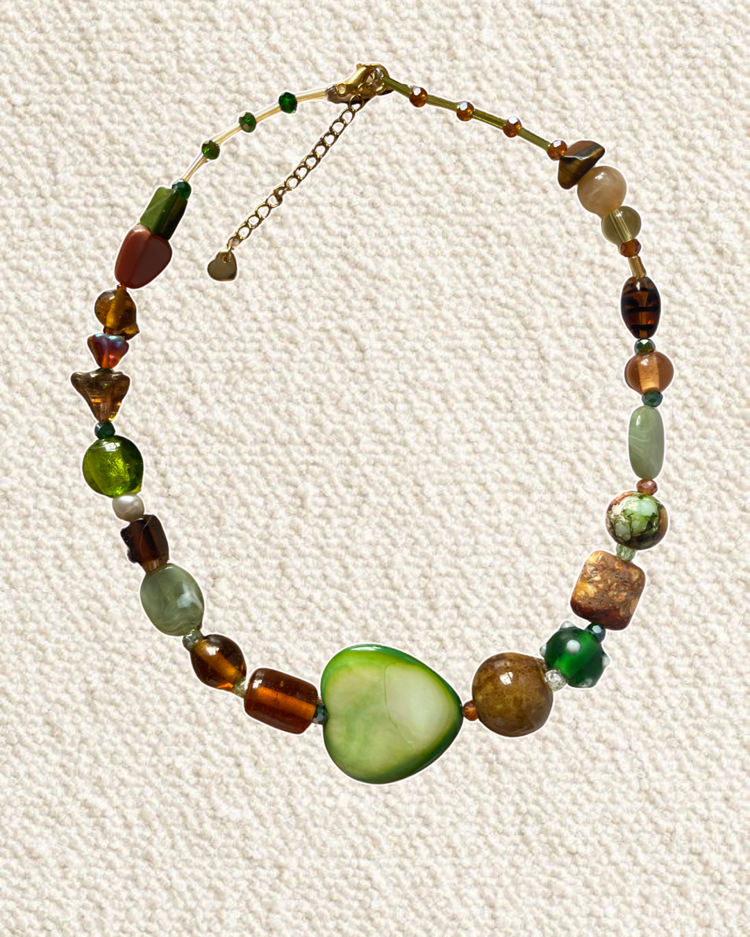 Chunky green and brown choker