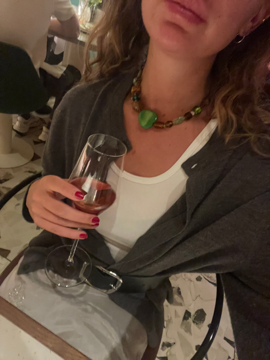 Chunky green and brown choker