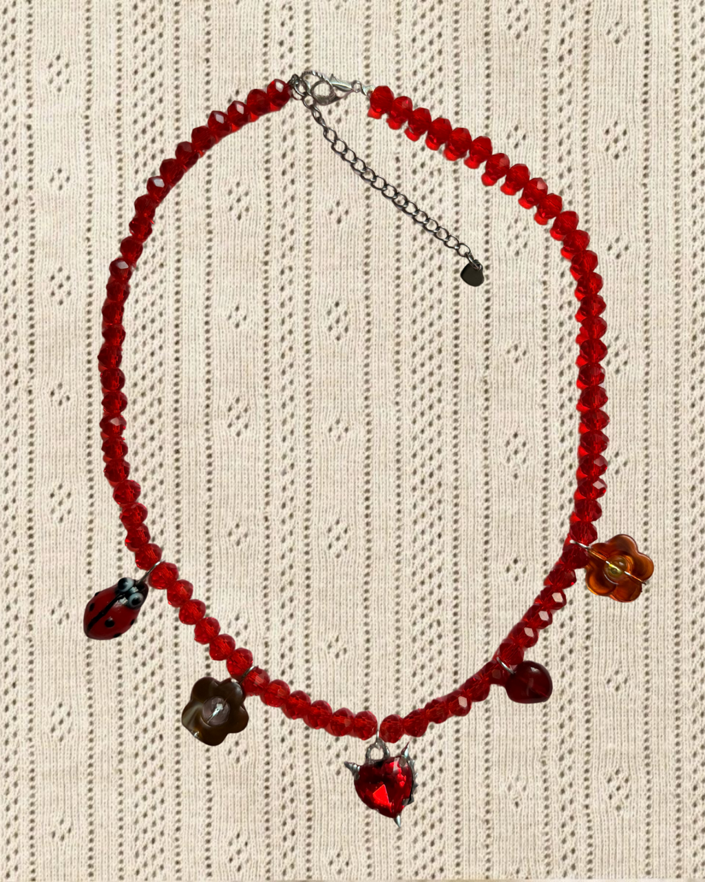 Red charm necklace