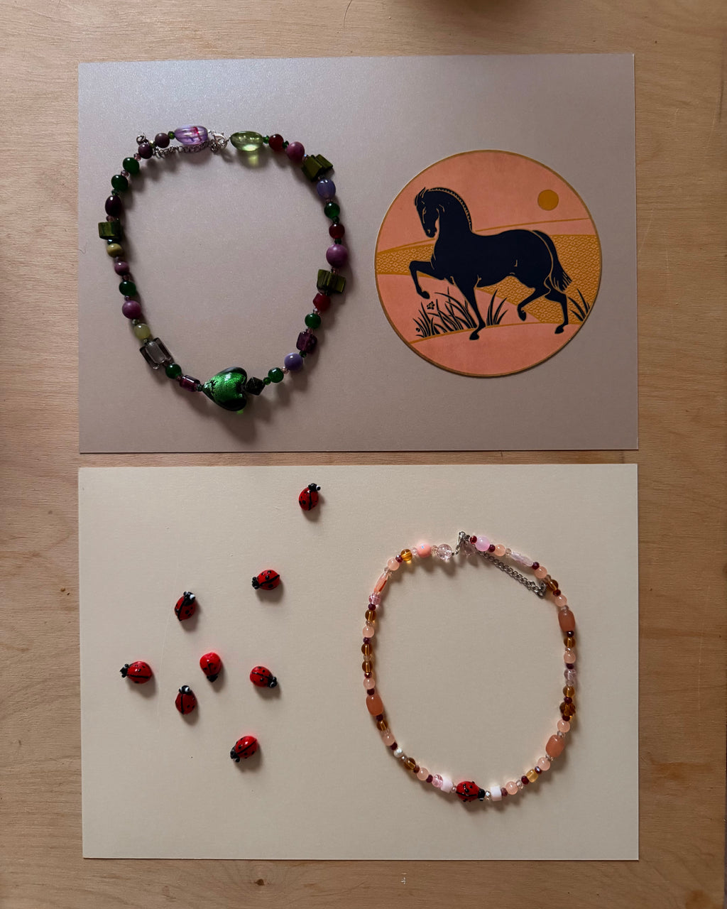 Sage and purple heart necklace