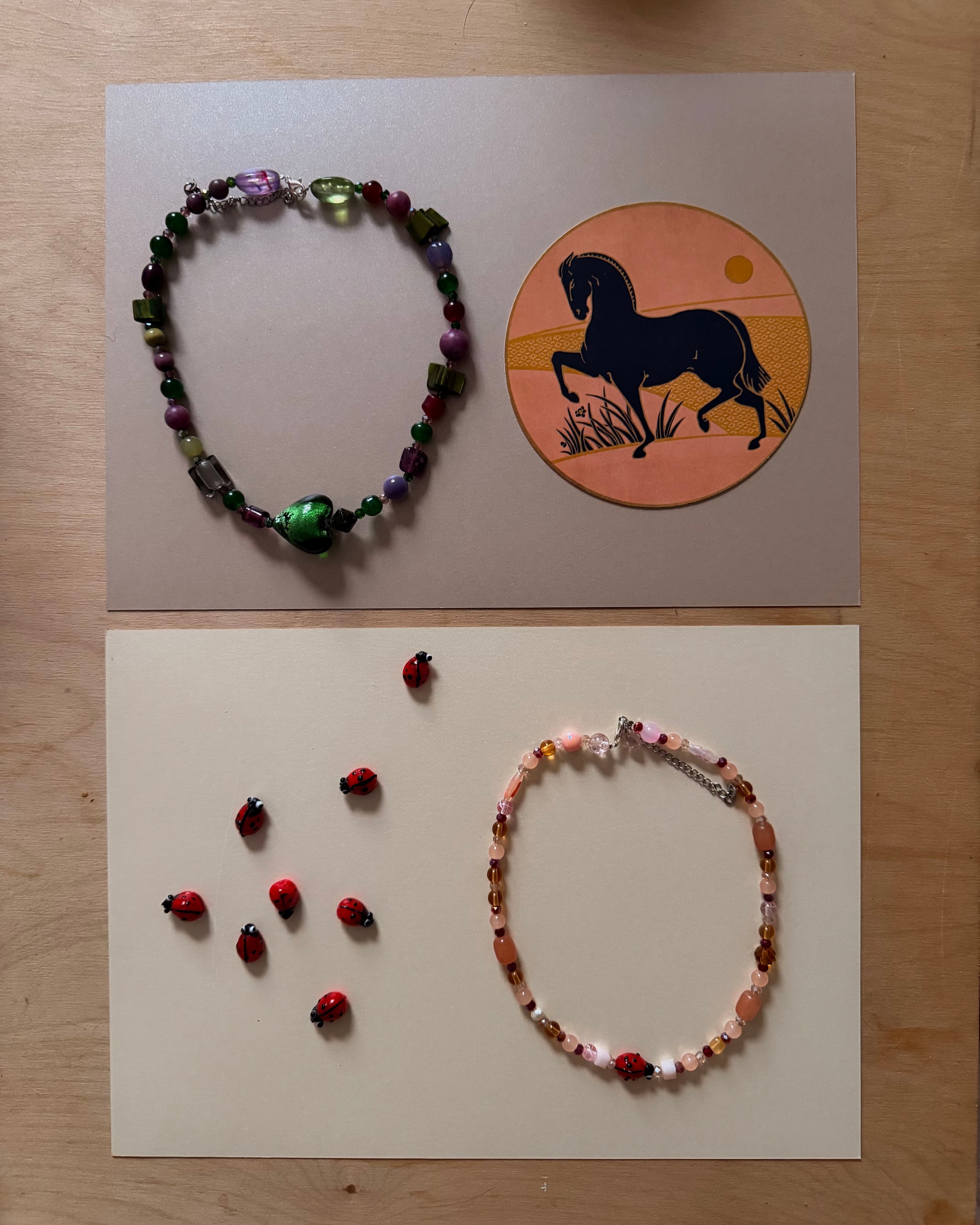 Sage and purple heart necklace