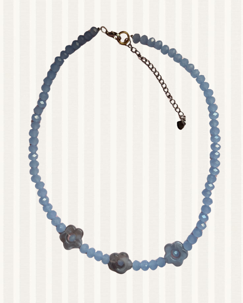 Baby blue flower necklace