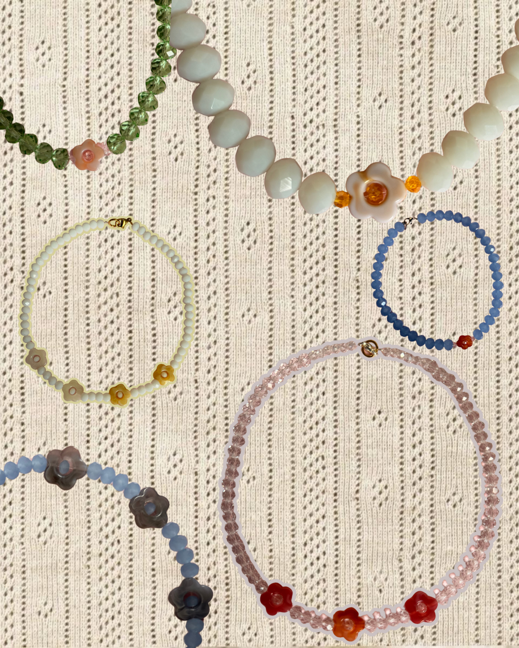 Clear flower necklace