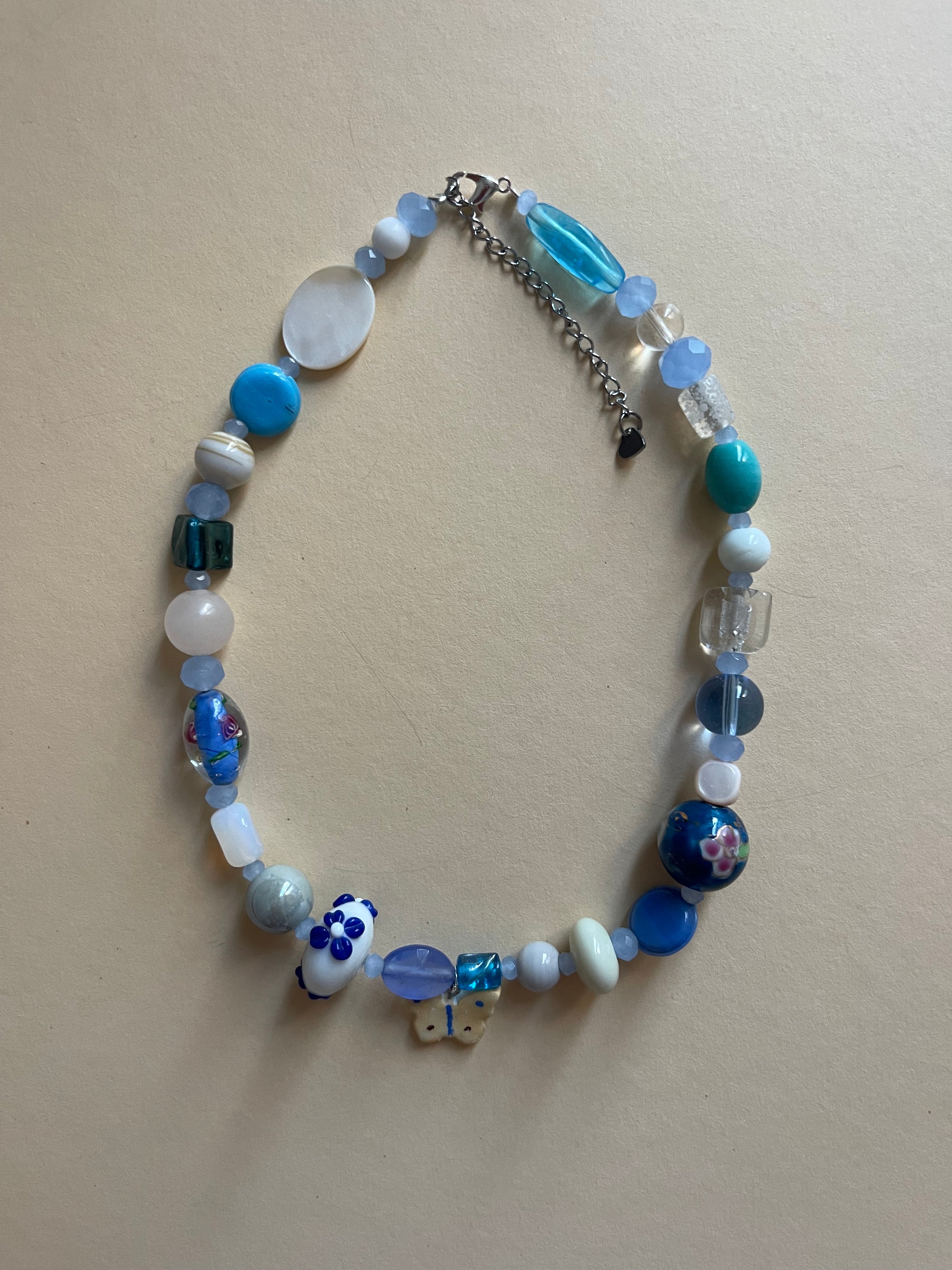 Blue butterfly necklace