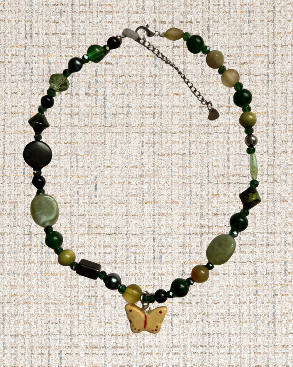 Green butterfly necklace