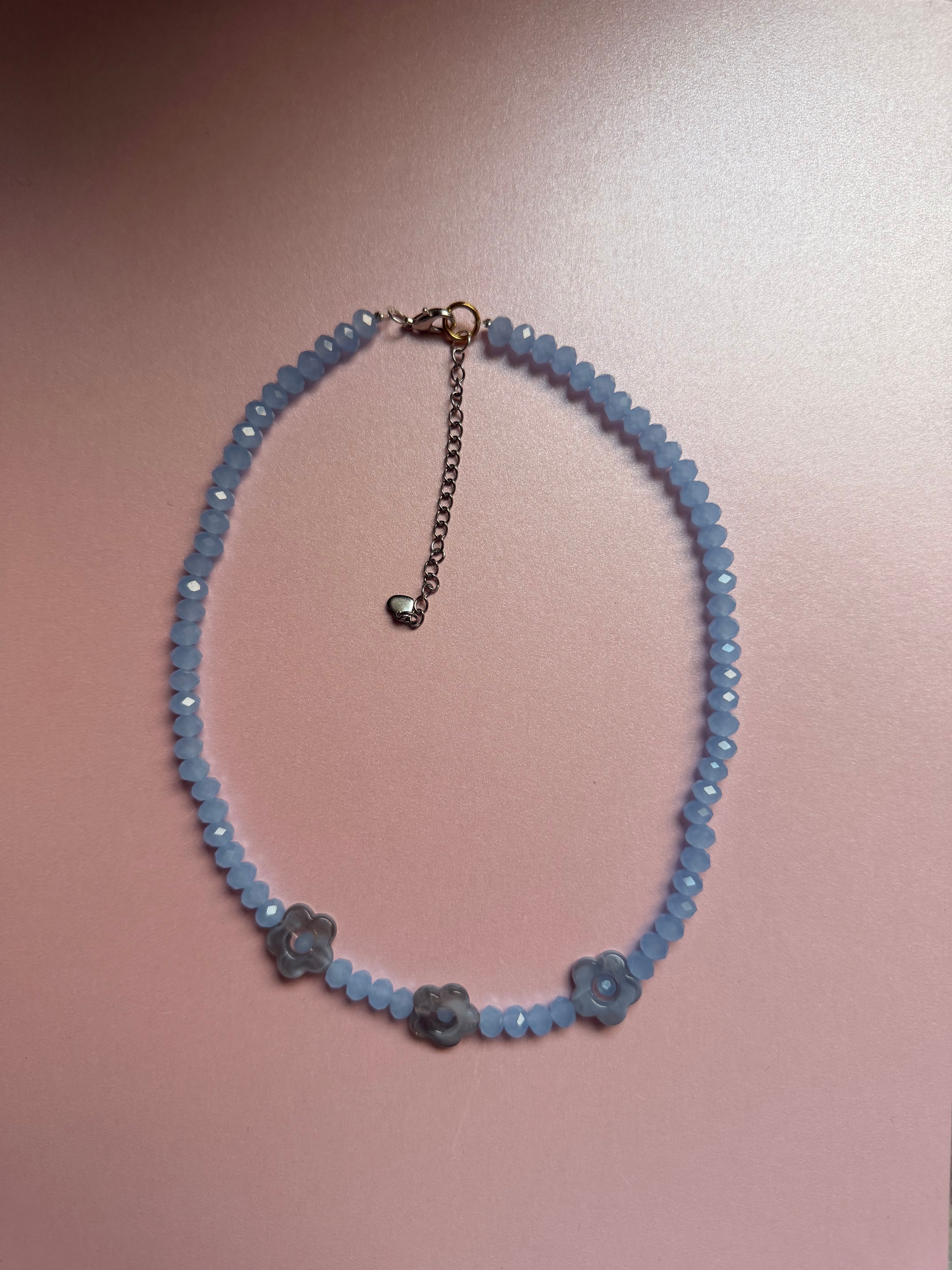 Baby blue flower necklace