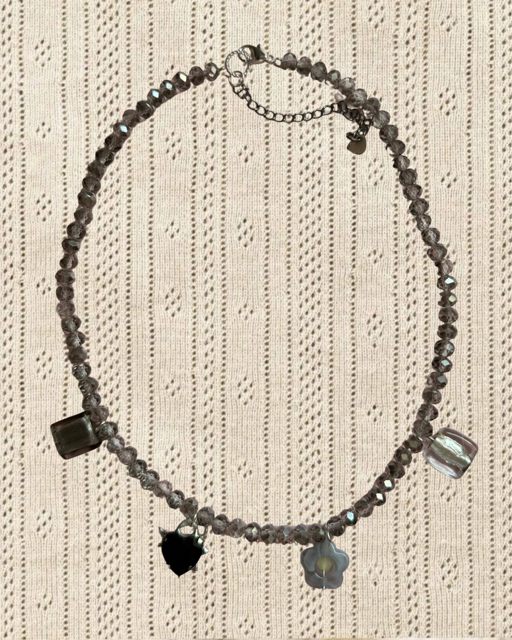 Grey charm necklace