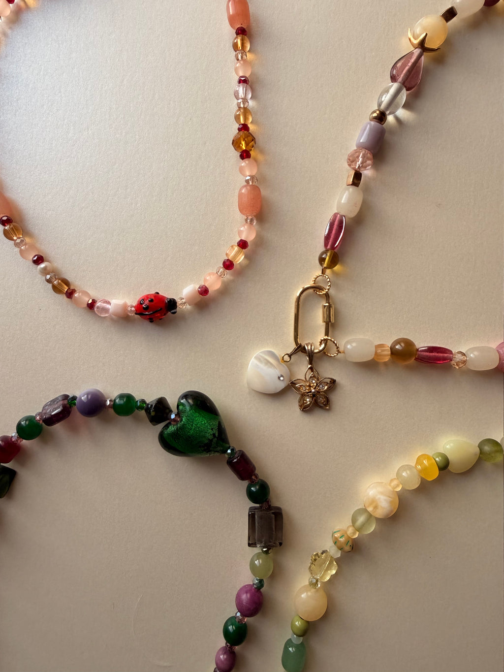 Sage and purple heart necklace