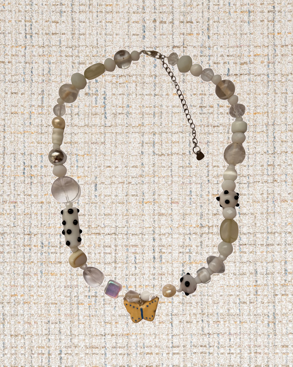 White butterfly necklace