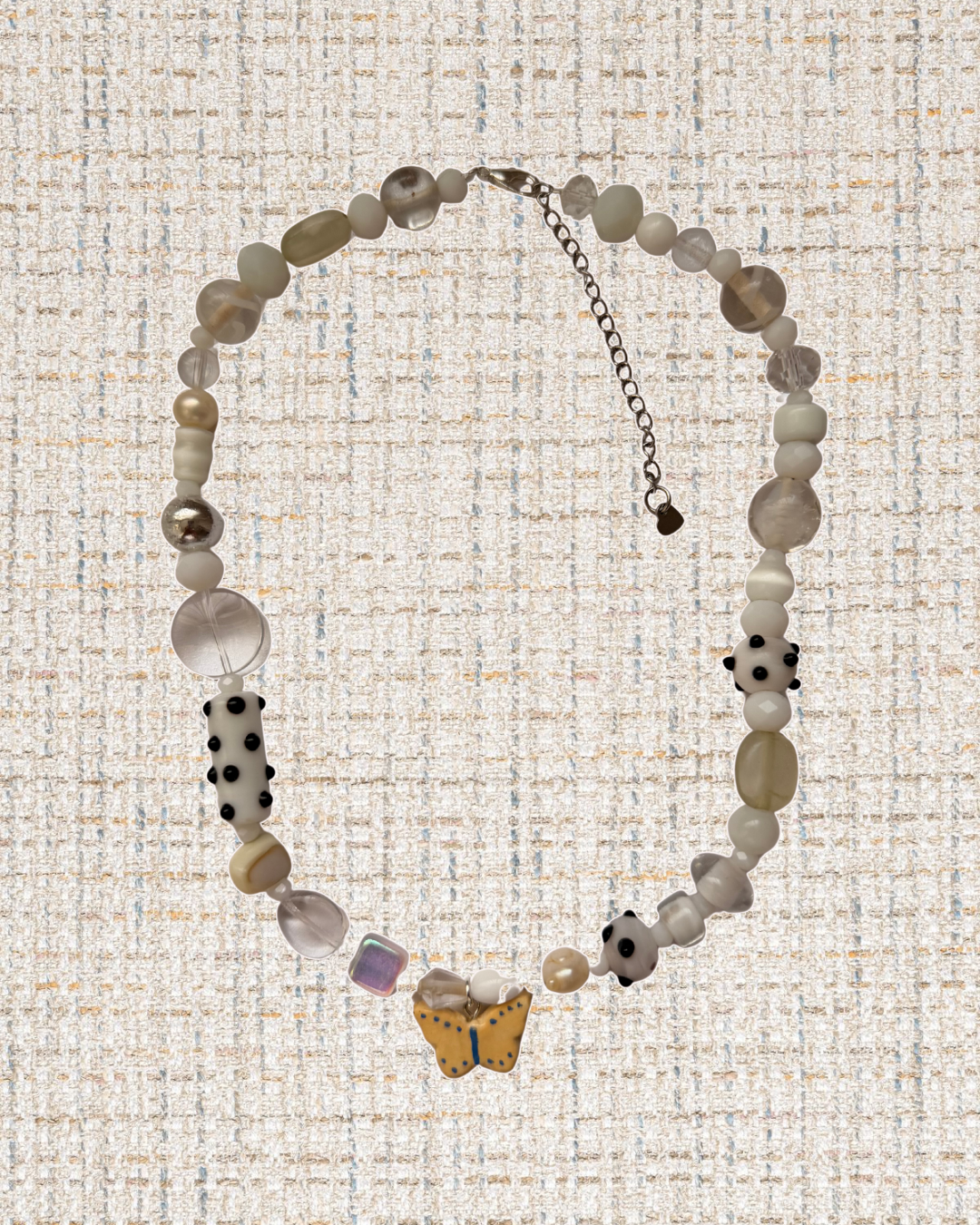 White butterfly necklace