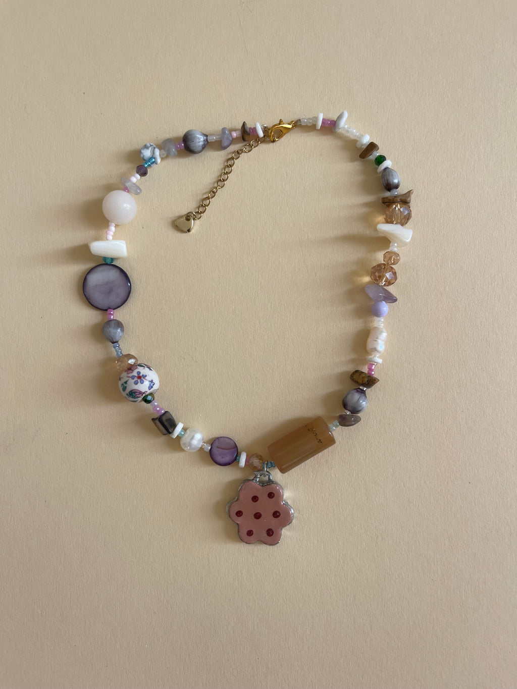 Polka dot beaded necklace