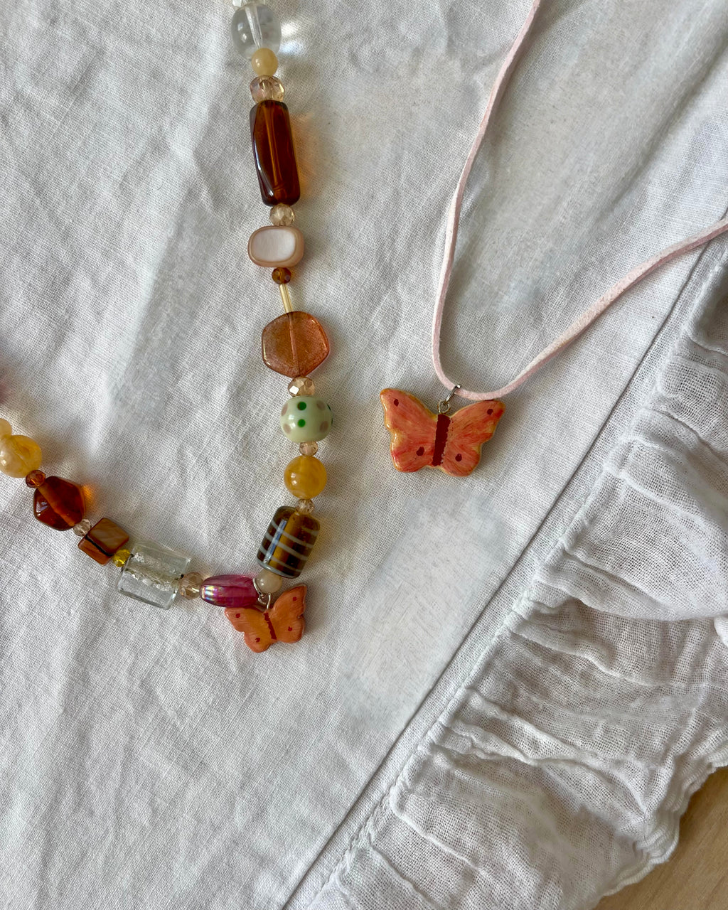 Golden butterfly necklace