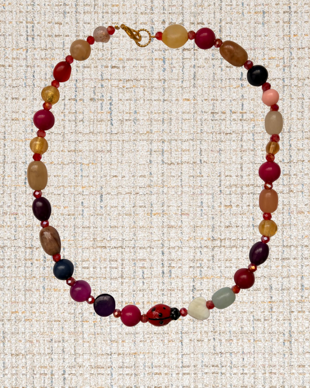 Multi colour ladybug necklace
