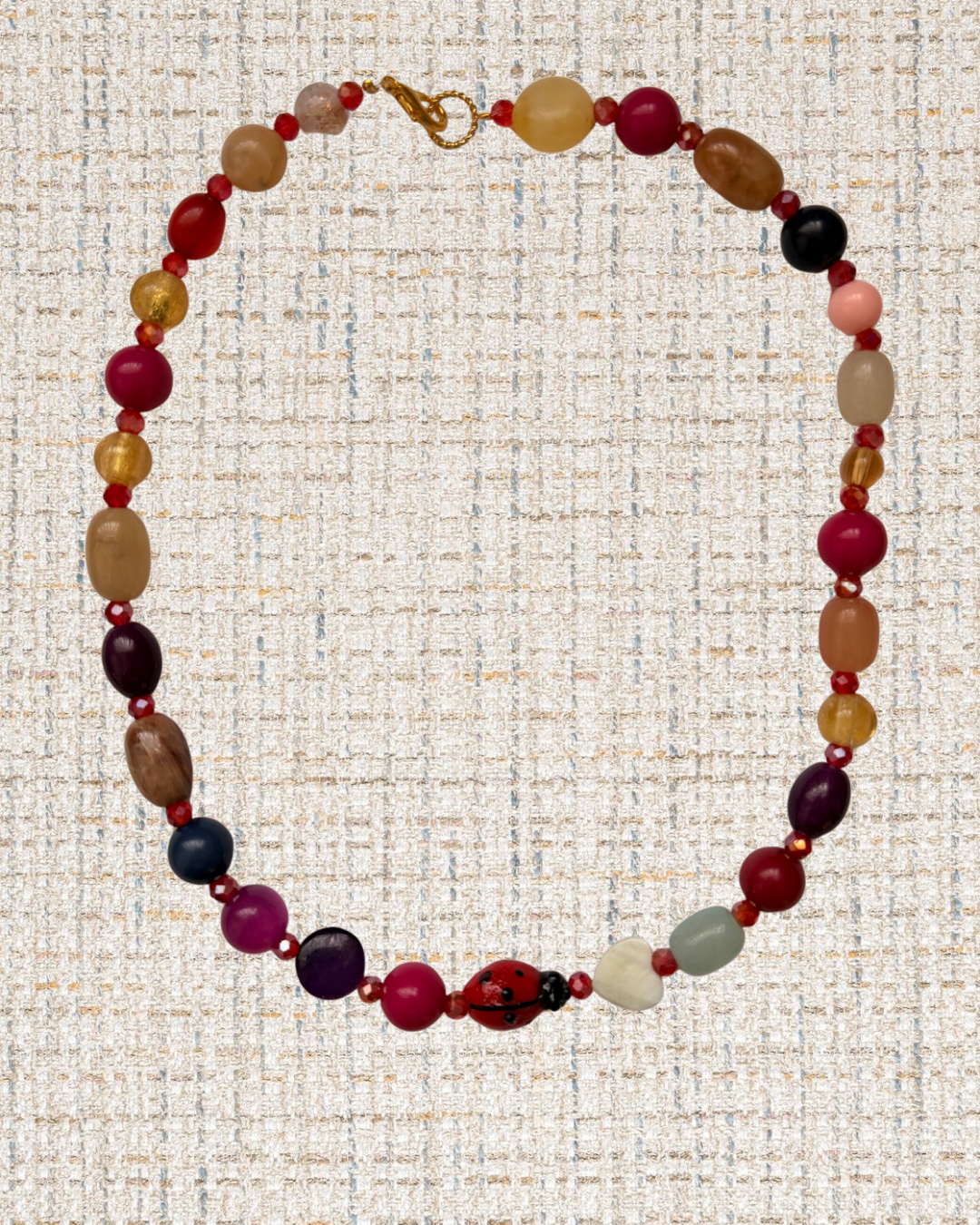 Multi colour ladybug necklace