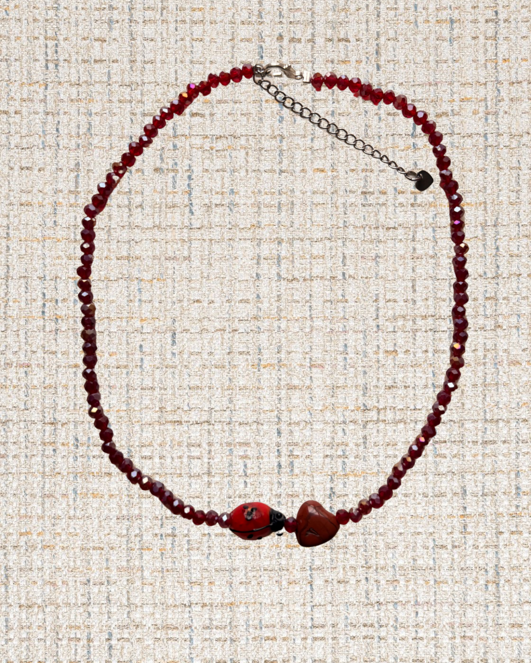 Red glass ladybug necklace