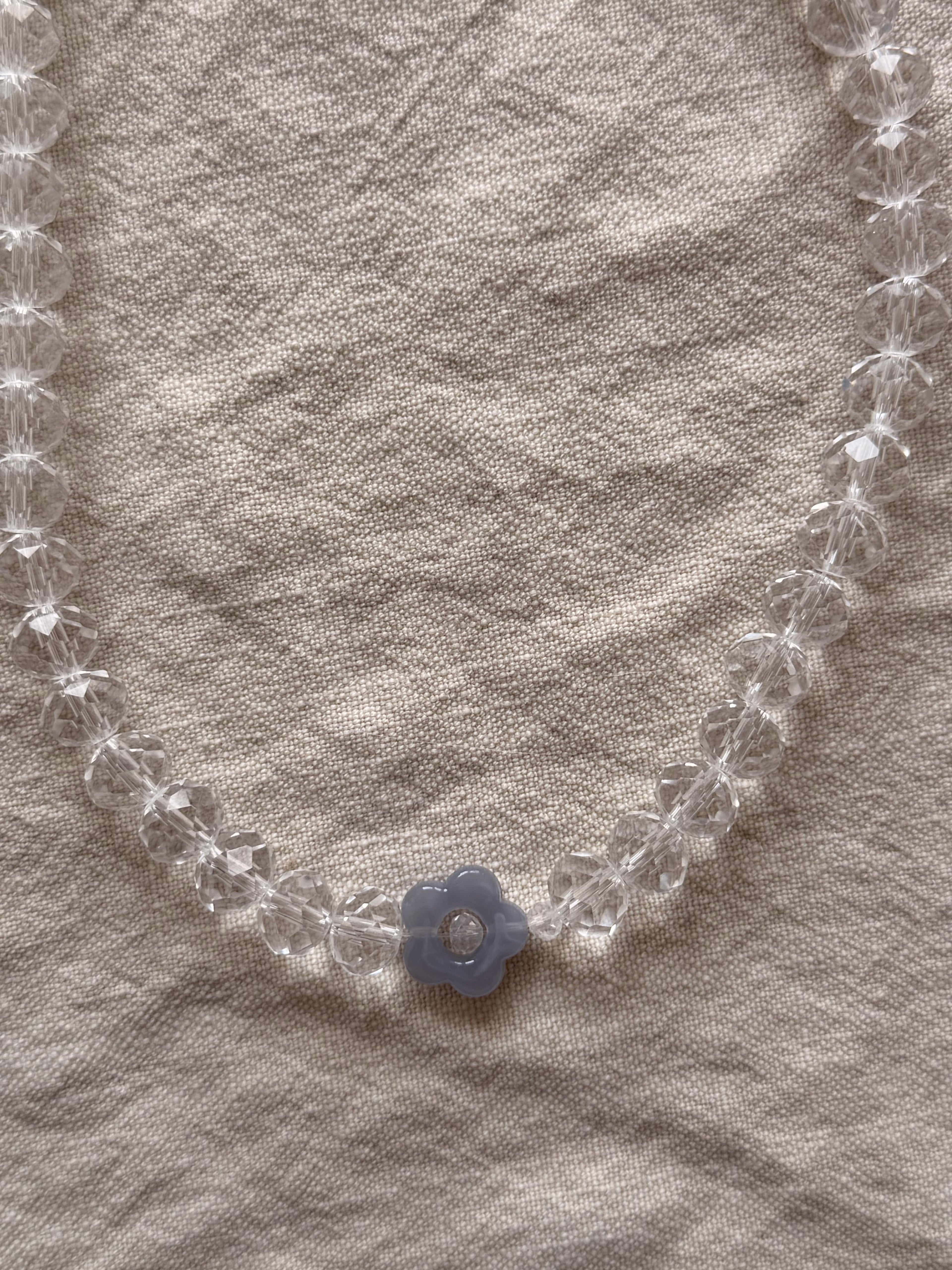 Clear flower necklace